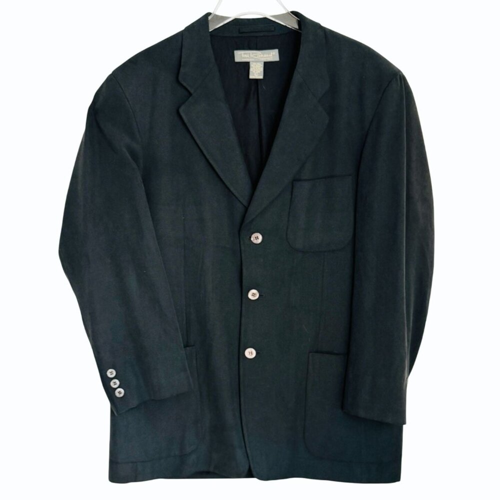 Tori Richard Mens Silk Blazer Jacket Size‎ L Monogram Buttons 3 Button Altered